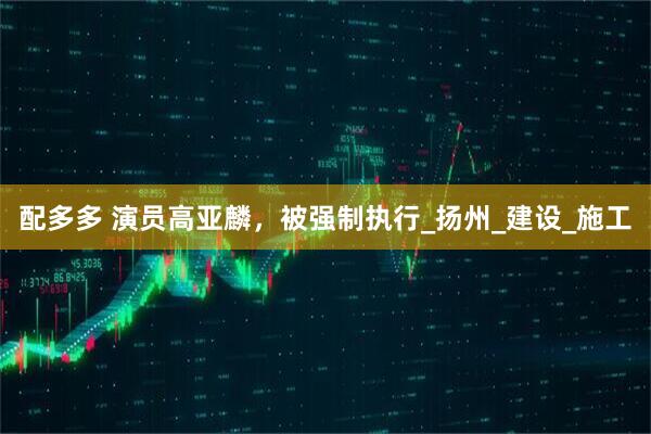 配多多 演员高亚麟，被强制执行_扬州_建设_施工